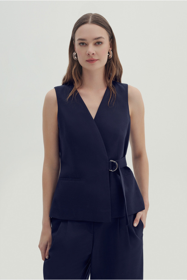 Double Breasted Collar Vest - 3