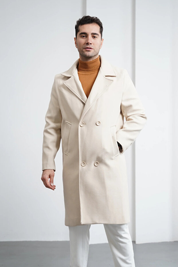 4 Button Detailed Cashmere Coat