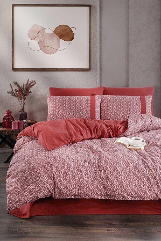 Bella Gold Esse Cotton Double Duvet Cover Set, Duvet Cover Set (Fitted Sheet)