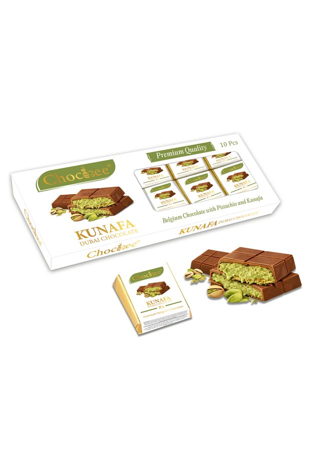 Dubai Chocolate Kunafa Pistachio Belgium Chocolate Small Packs 200gm -20gmx10’s Pack