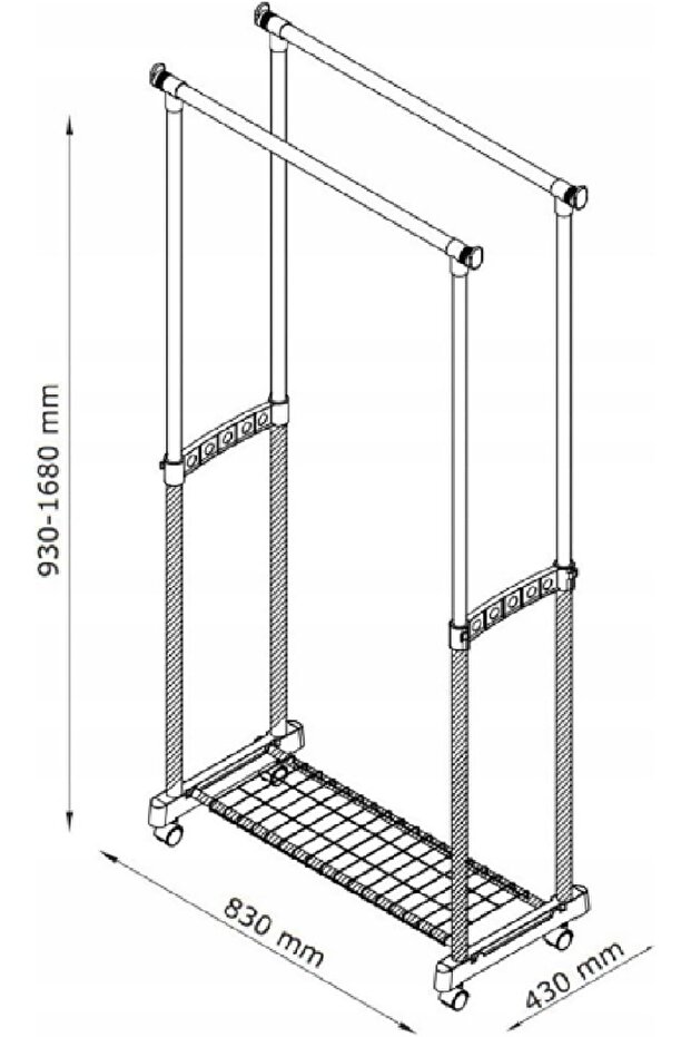 Garment Rack with Adjustable Height - 5