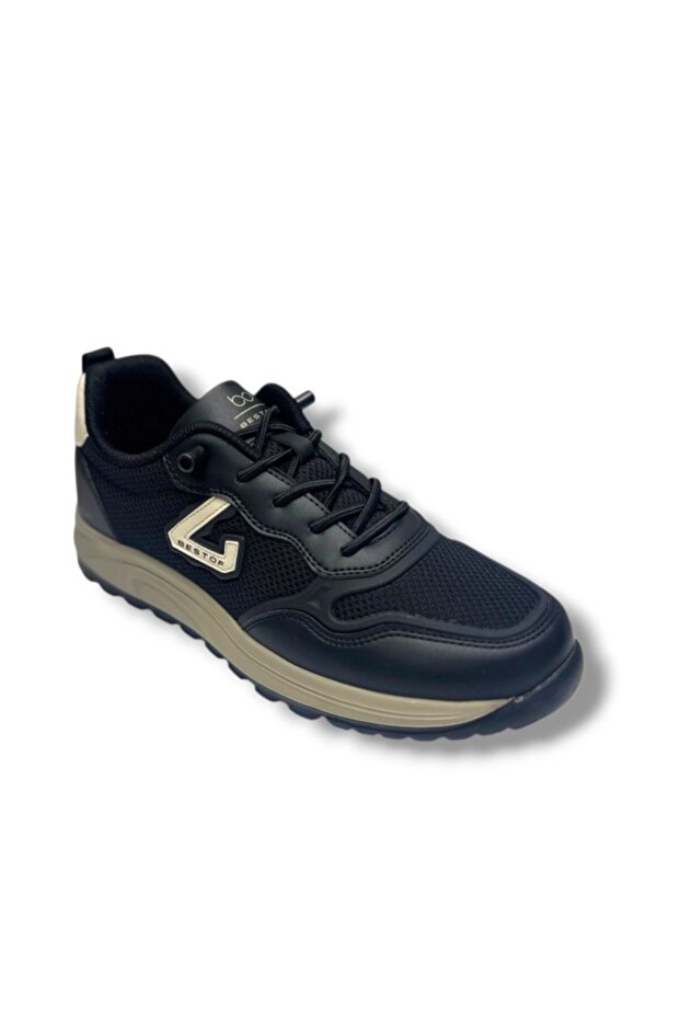 2075-26 Anorak Slip on Anatomical Men's Sneaker Black Beige