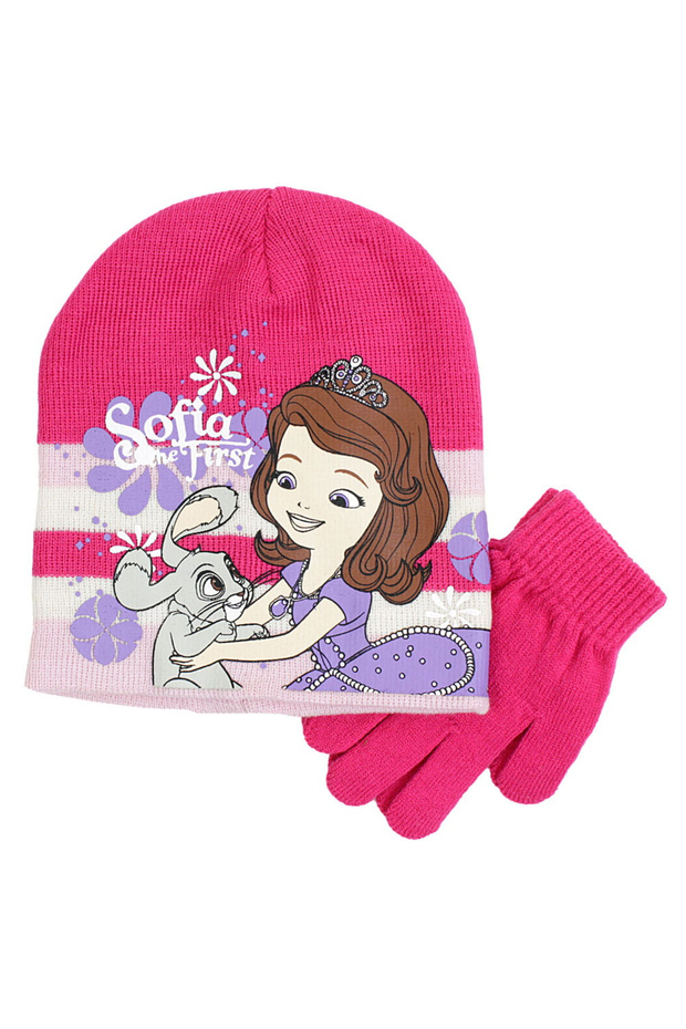 Princess Sofia Knitted Hat and Gloves - 1