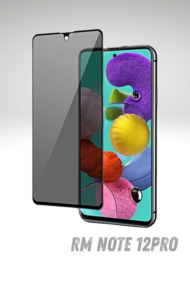 واقي شاشة Redmi Note 12Pro Hayalet، زجاج غير قابل للكسر، خاصية الخصوصية، غير مرئي من الجانب