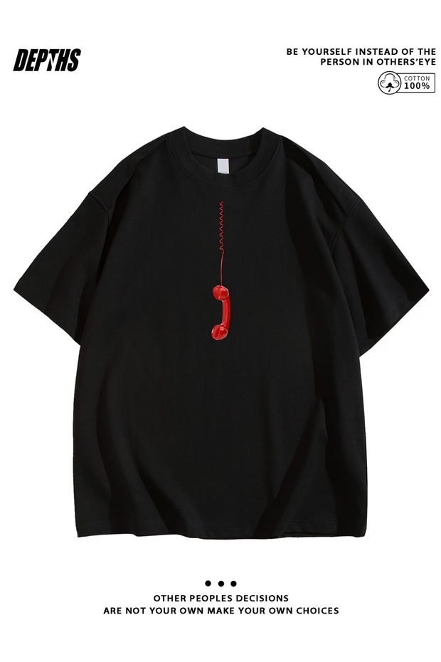 Unisex Phone Printed Oversize Crew Neck T-Shirt