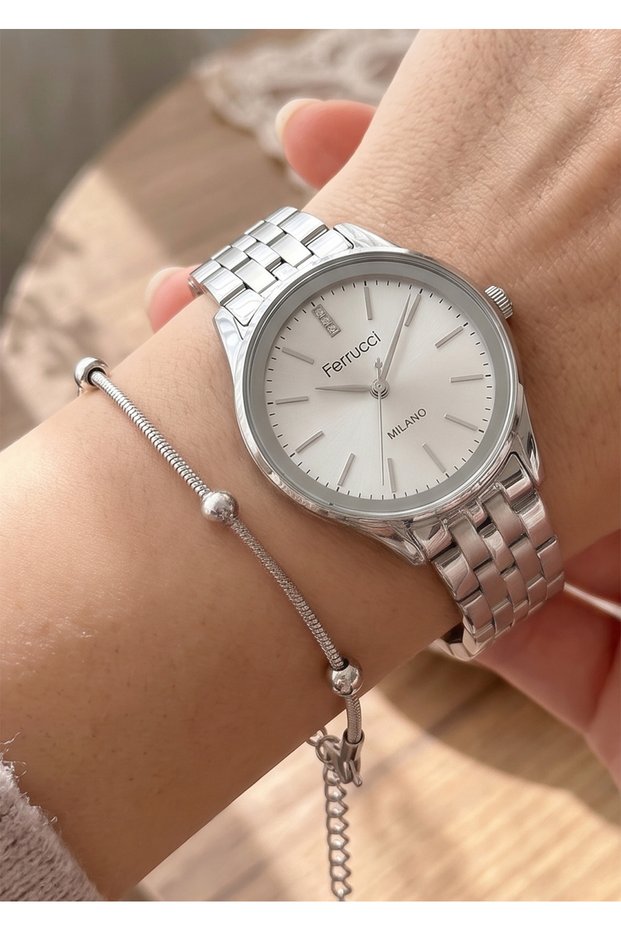 Milano Women's Silver Metal Cord Minimal Wristwatch 2 Years Guarantee