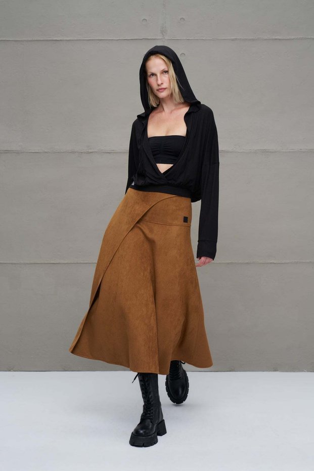 Black Hooded Crop Blouse 18031