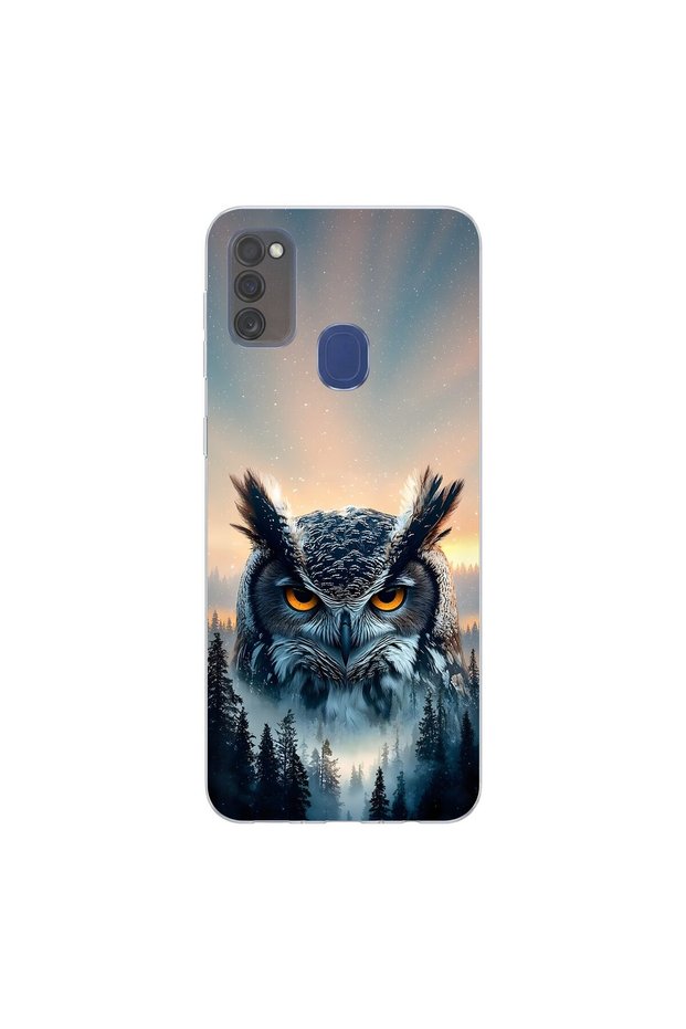 Samsung Galaxy M30S Compatible Owl Design Transparent Case
