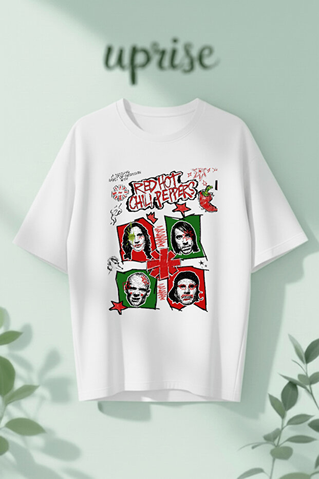 Red Hot Chili Peppers Printed Cotton Oversize T-Shirt