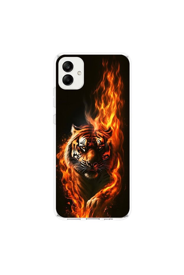 Samsung Galaxy A05 Compatible Tiger Design Transparent Case