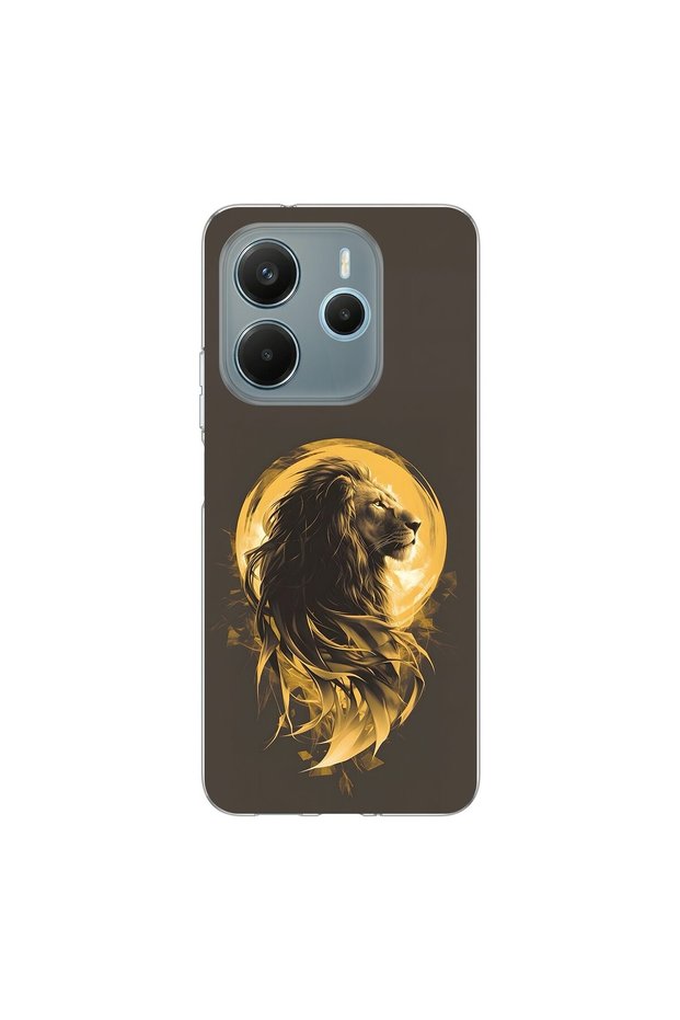 Redmi Note 14 Compatible Lion Design Transparent Case