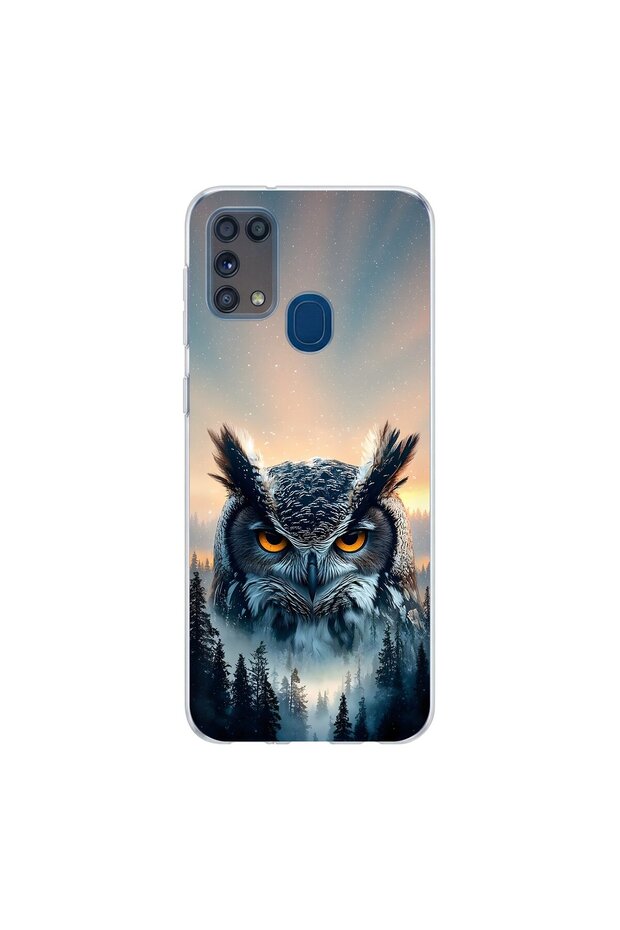 Samsung Galaxy M31 Compatible Owl Design Transparent Case