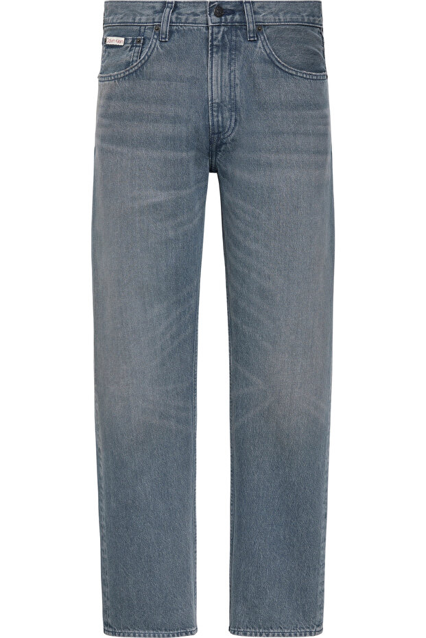 90S Straight Cut Blue Ash Color Jean Trousers