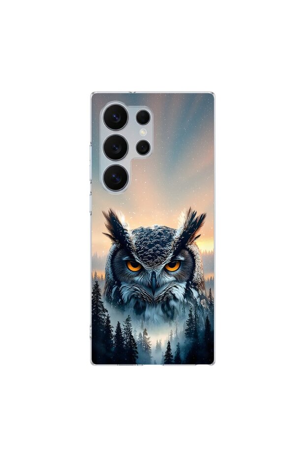 Samsung Galaxy S26 Ultra Compatible Owl Design Transparent Case