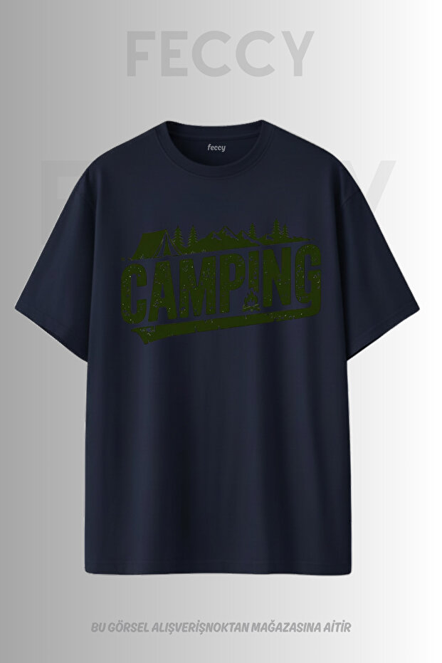 Premium Camping Printed Hunter Theme Unisex Oversize Women's T-Shirt Men's T-Shirt Cotton Oversize T-Shirt
