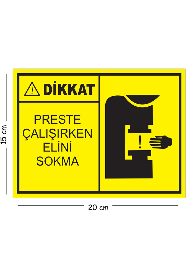 Metal Attention Preste Don'T Stick Your Hand in While Working 15X20 cm Warning Work Safety Sign