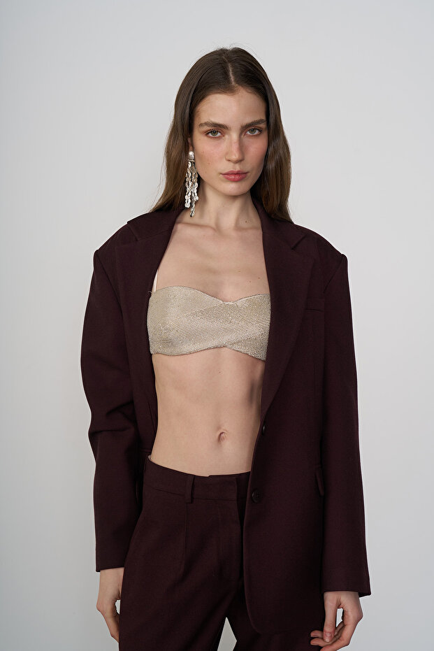 Hand Embroidered Asymmetrical Bra - 1