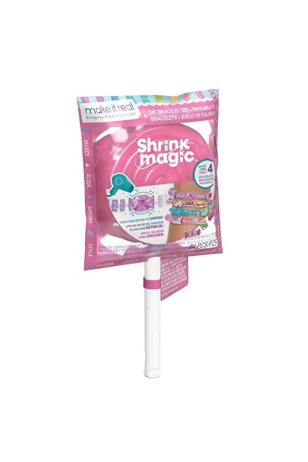 Set de creat 4 bratari, Make It Real, Shrink Magic Lollipop - 1