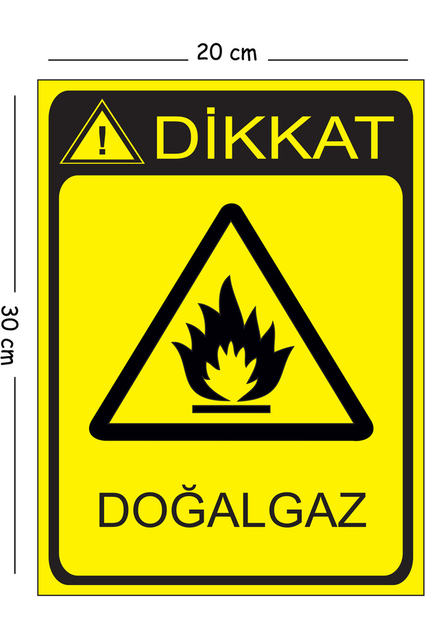 Metal Attention Natural Gas 20X30 cm A4 Warning Occupational Safety Sign