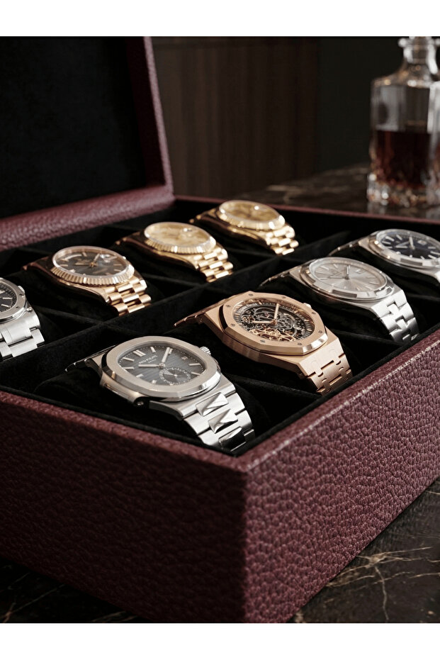 Luxury Watch and Jewelry Organizer Box | Velvet Interior Covering | Multi-Compartment Premium Storage