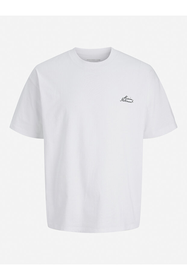 White Crew Neck Script Back T-Shirt - 3