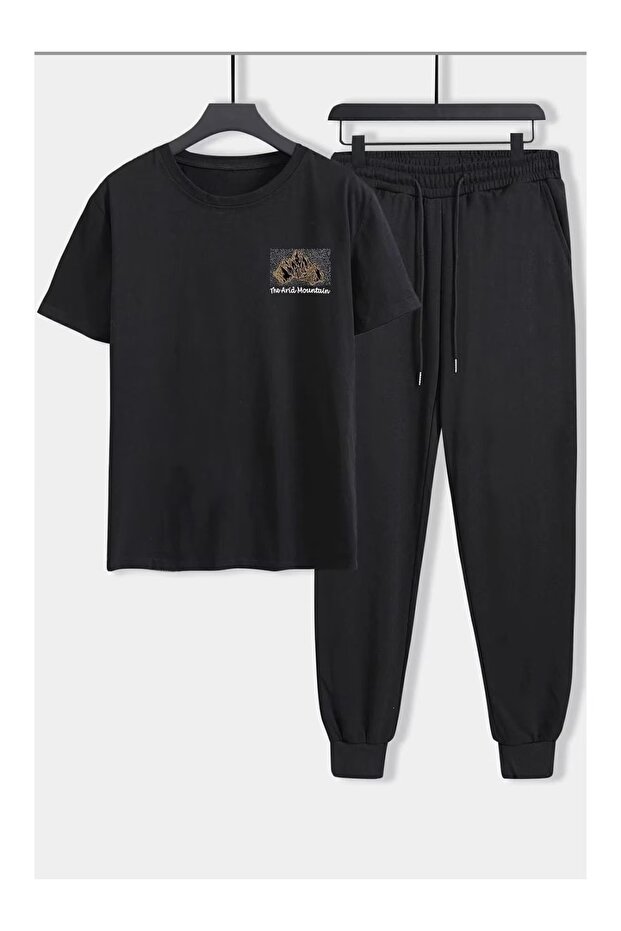 Silatrend Unisex Oversize Ultra Comfortable Summer Casual Short Sleeve T-Shirt Sweatpants Set Sportswear Basic