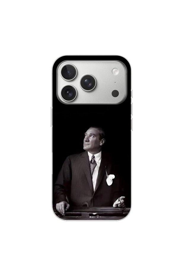 iPhone 17 Pro Max Compatible Ataturk 3 Design Transparent Case