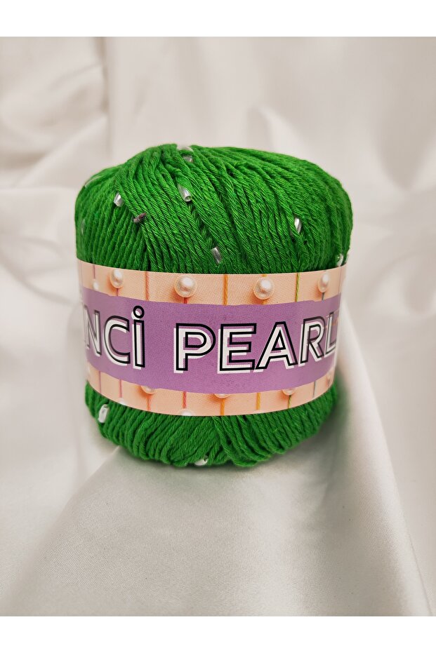 Pearl Cotton Grass Green Hand Knitting Yarn 50Gr. (4 Pieces) - Color: 2802