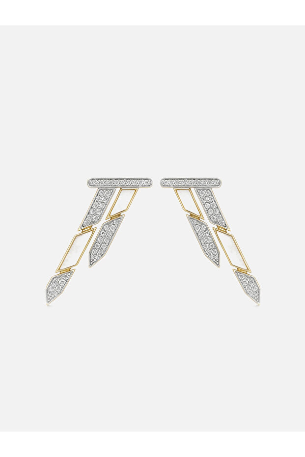 Nora Gold White Enamel Earrings