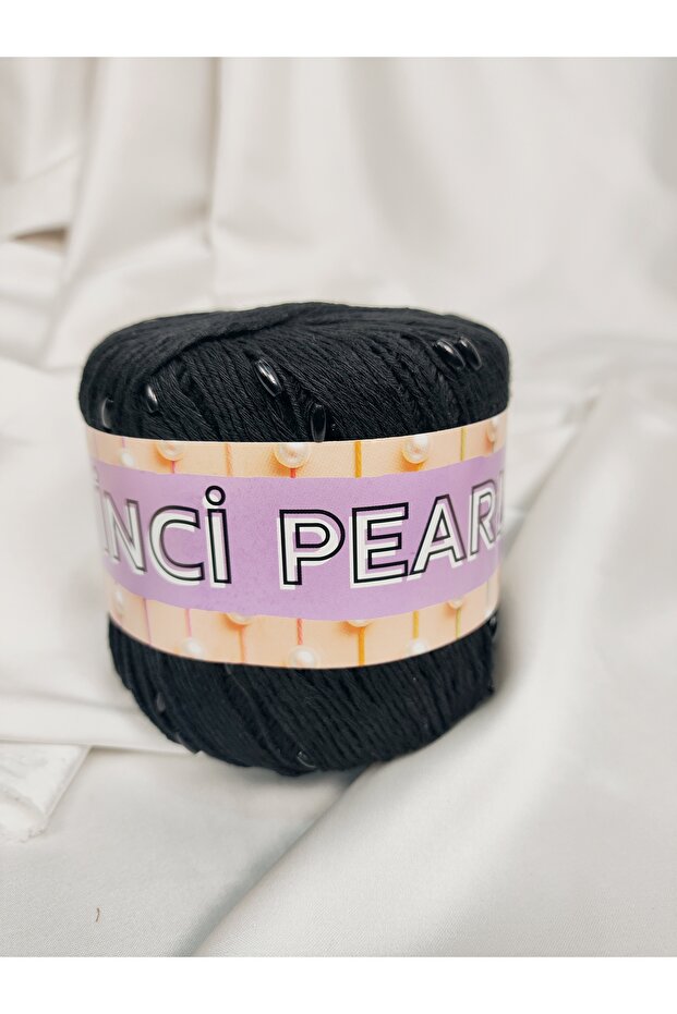 İnci Cotton Black Hand Knitting Yarn 50Gr. (4 Pieces) - Color: 3101