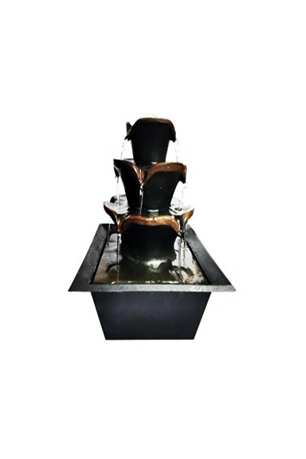 Modern Tabletop Water Fountain Indoor Decorative Cascade Flow LED Relaxation Home Décor