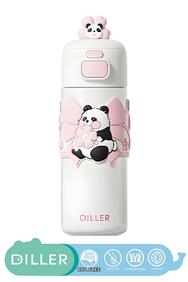 480ml New Collection Cute Animals Fancy Stainless Steel Thermos With/Without Straw Hand Strap