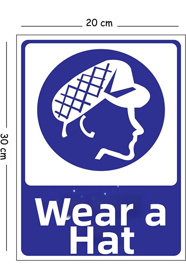 Metal Hat Wear 20X30 cm A4 Warning Work Safety Sign