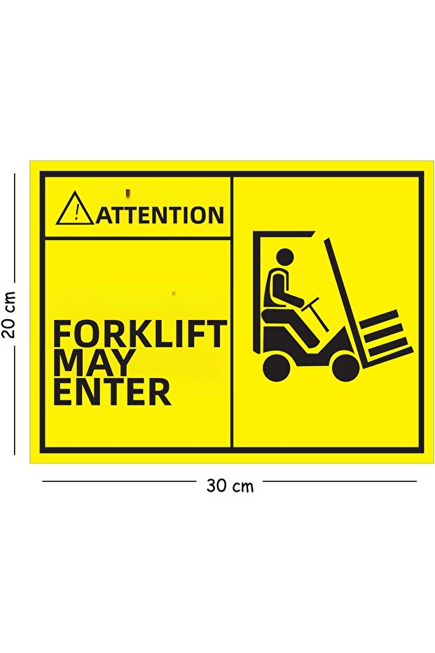 لافتة تحذير معدنية للسلامة المهنية مقاس 20×30 سم A4 قابلة للإزالة من نوع Dikkat Forklift