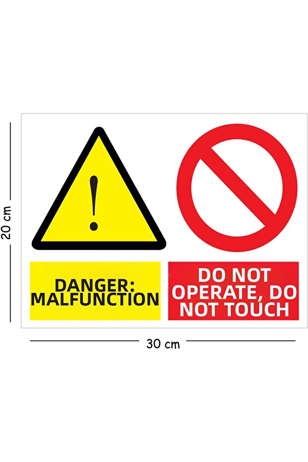 Metal Danger Fault Occurs Do Not Operate Do Not Touch 20X30 cm A4 Warning Work Safety Sign