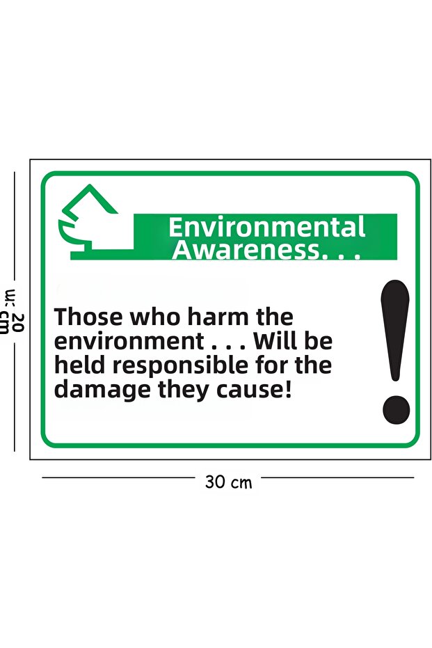 Metal Environmental Awareness Environmental Harm Is a Matter of Responsibility if It Causes Harm 20X30 cm A4 Warning Business Safety
