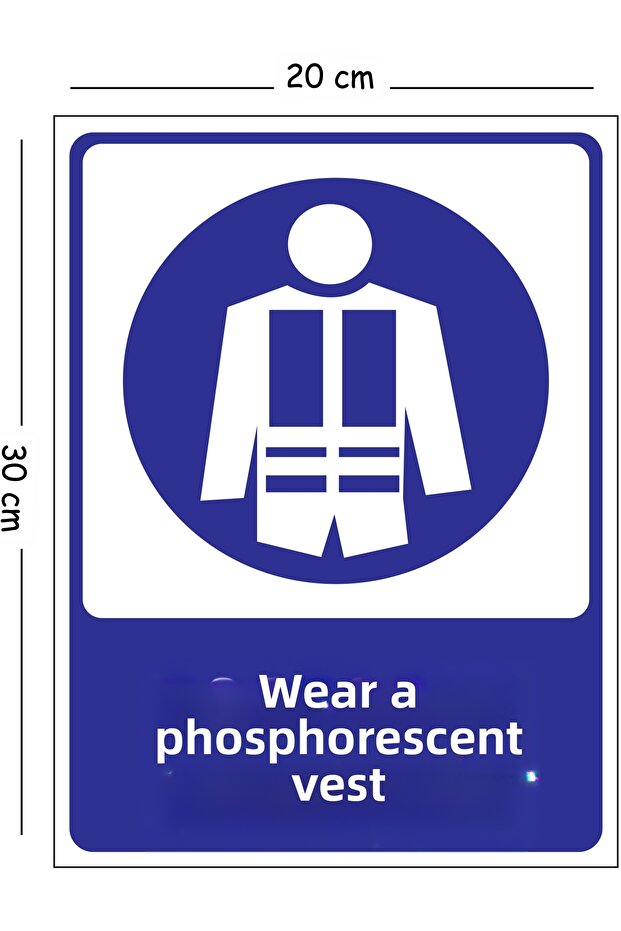 Metal Phosphorescent Vest Wear 20X30 cm A4 Warning Work Safety Sign