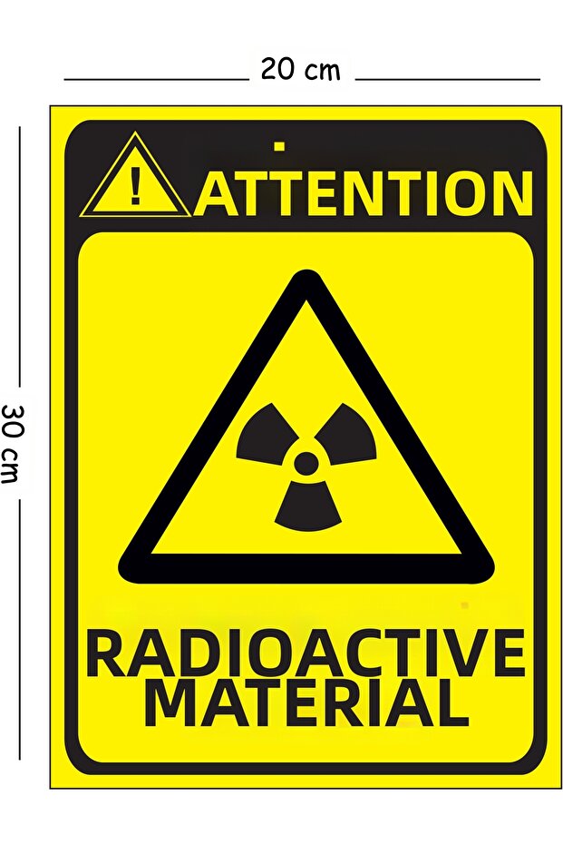 Metal Attention Radioactive Substance 20X30 cm A4 Warning Work Safety Sign