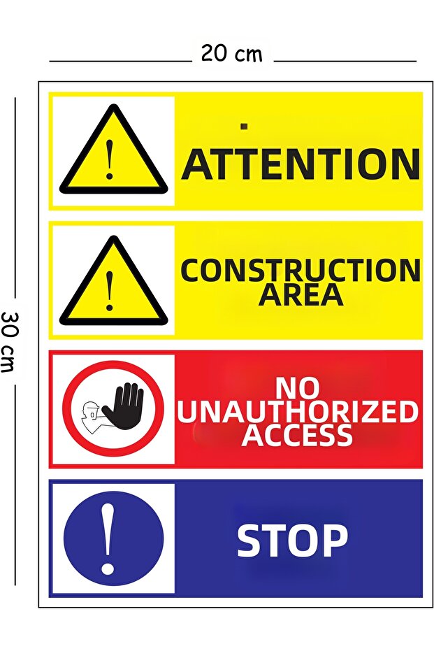 Metal Warning Construction Site No Trespassing Stop 20X30 cm A4 Warning Work Safety Sign