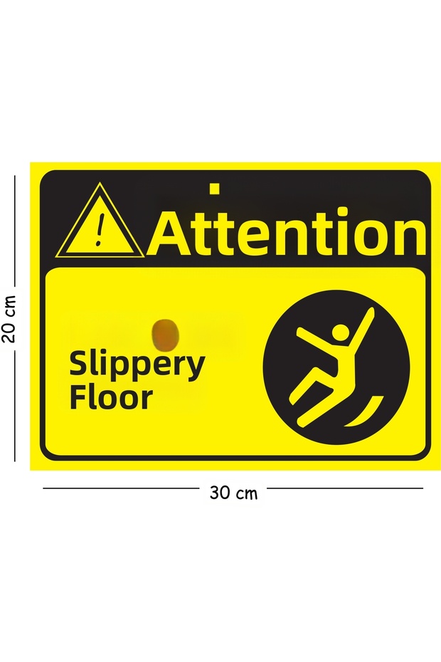 Metal Attention Slippery Floor 2 20X30 cm A4 Warning Work Safety Sign