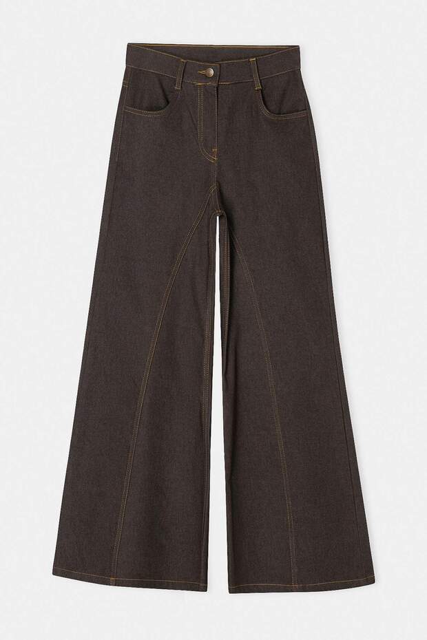Kahverengi Likralı İnce İspanyol Paça Denim Pantolon TDRSS26PL00031 - 1