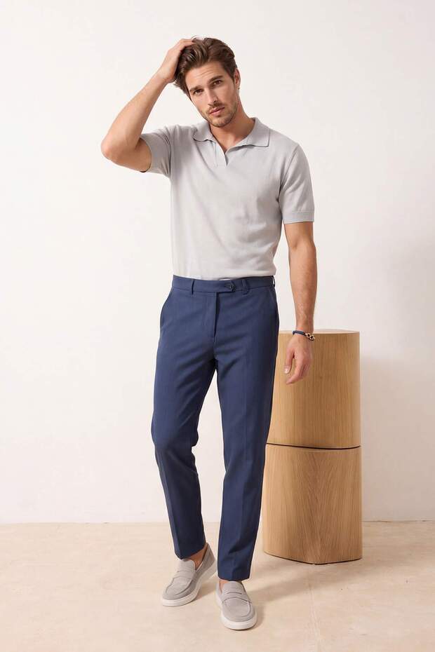 Indigo Straight Nefes Alabilir Kumaş Erkek Pantolon TMNSS26PL00029