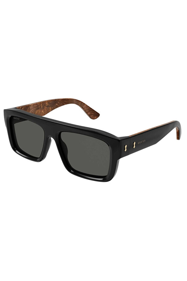 Gg1461S 001 Unisex Sunglasses Black Bone Frame Smoked Lens Uv400