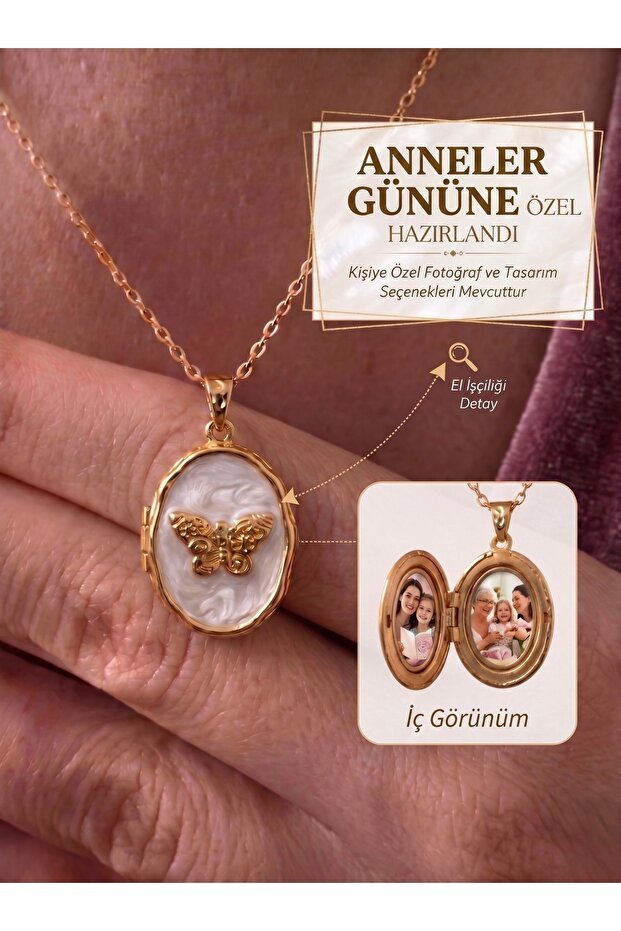 AccessoriesCınCık İçine Fotoğraf Koyulabilen Kolye | Anneler Günü Kolye | Kadın Kolye Çelik