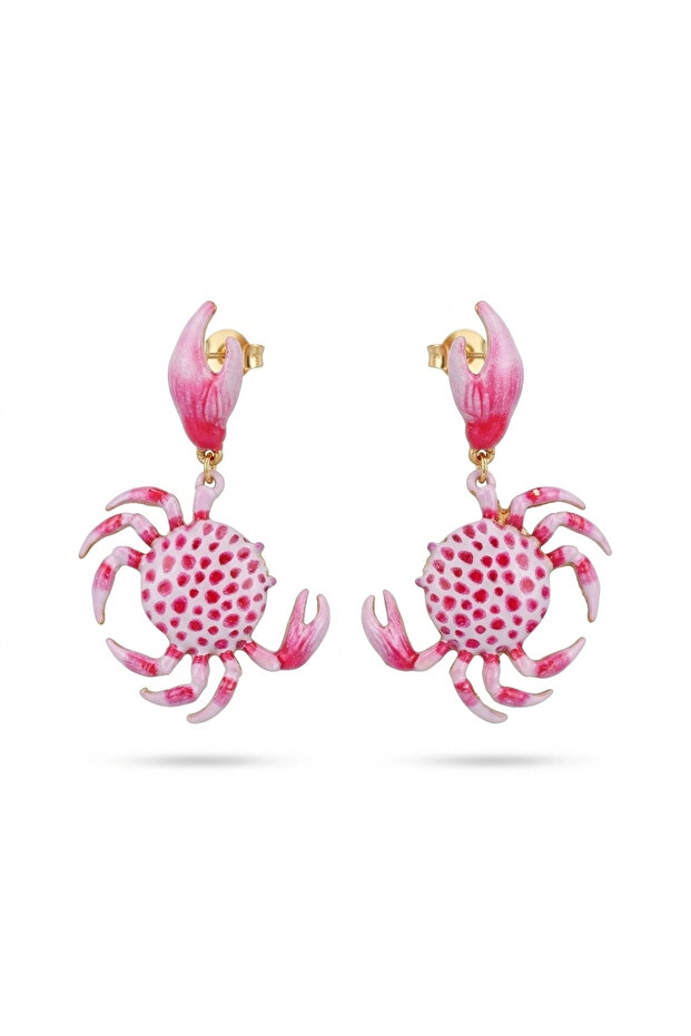 Pink Crab Earrings