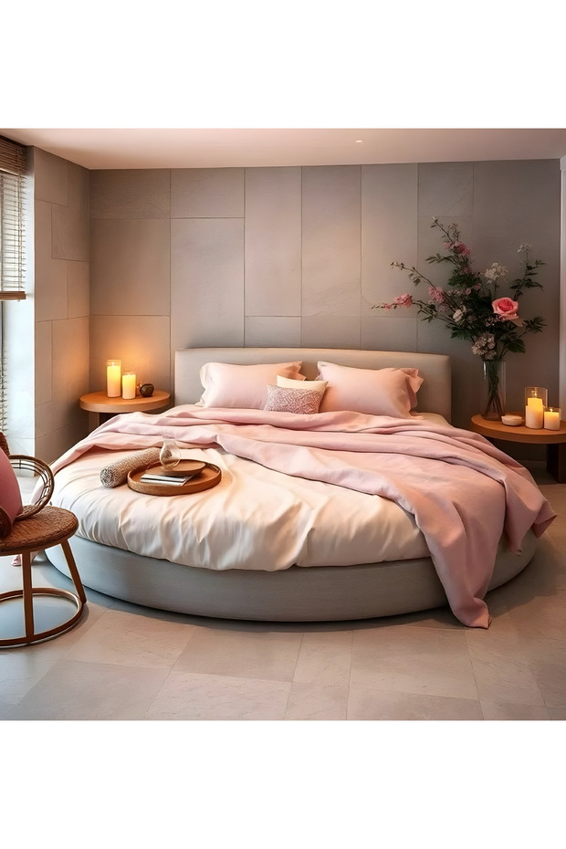 100% Cotton Satin 6 Piece Double Premium Duvet Cover Set Round