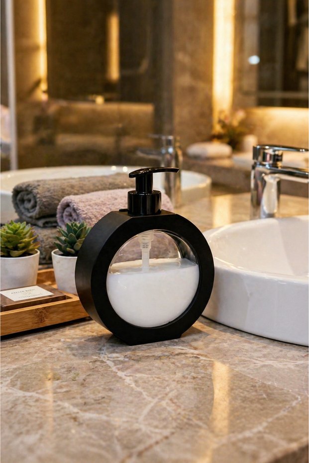 Black Color 1 Piece Liquid Soap Dispenser 350 ml - 11.8 oz Plastic Product Dishwashing Liquid Bleach