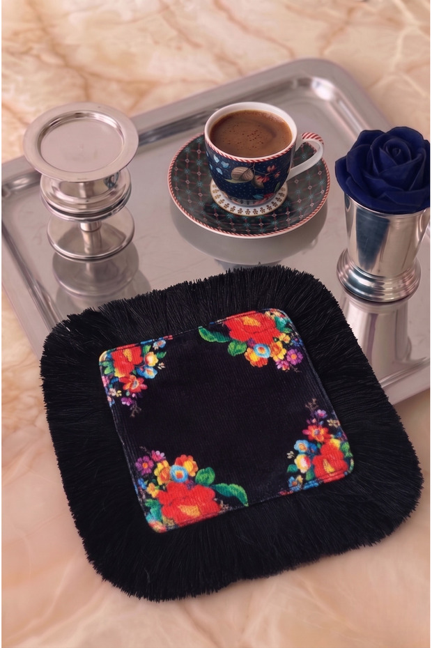 Coffee-Colored Fabric Presentation Napkin | Tasseled Presentation Napkin