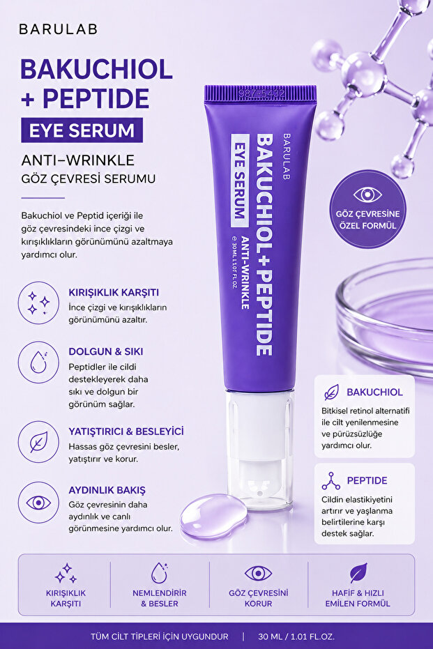 Bakuchiol Peptide - Anti-Wind Eye Serum 30ml - Face and Eye Contour Cream
