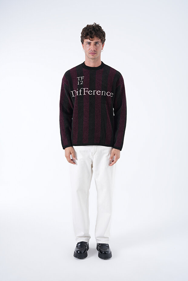 Jacquard Striped Sweater